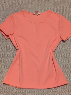 Urban Planet Short-Sleeve Scoop Neck Top in Coral